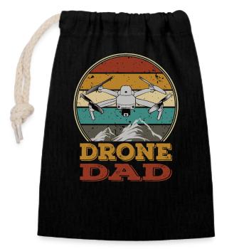 Drones Papa Copter FPV UAS Pilot Drone Dad Daddy - Closable cotton gift bag (14x20cm) - black - Front