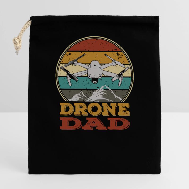 Drones Papa Copter FPV UAS Pilot Drone Dad Daddy Closable cotton gift bag (14x20cm)