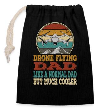 Drones Daddy Dad Copter FPV UAS Pilot Drone Daddy - Closable cotton gift bag (14x20cm) - black - Front