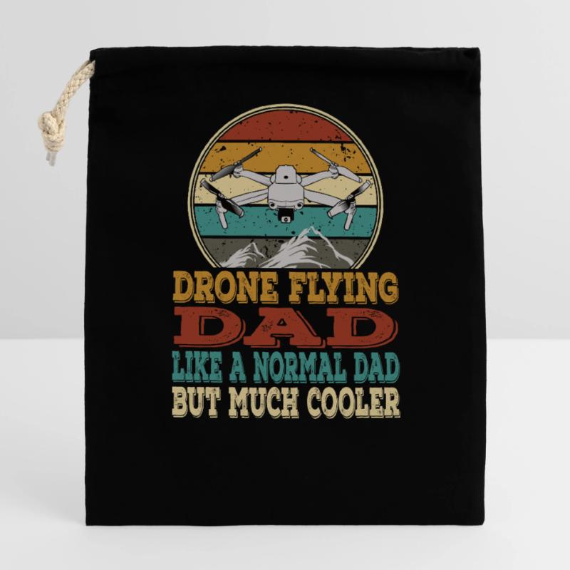 Drones Daddy Papa Copter FPV UAS Pilote Drone Daddy Sac cadeau en coton avec cordon (14 x 20 cm)