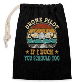 Drones Drone Drone Pilot FPV Quadcopter - Closable cotton gift bag (14x20cm) - black - Front