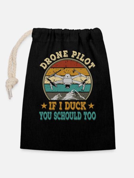 Drones Drone Pilote de drone FPV Quadcopter - Sac cadeau en coton avec cordon (14 x 20 cm) - noir