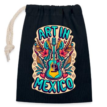 L’art au Mexique - Sac cadeau en coton avec cordon (14 x 20 cm) - bleu marine - Devant