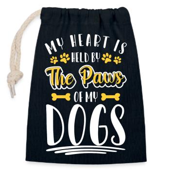 Hundebesitzer Pfote Frauchen Haustier - Verschließbarer Geschenkbeutel aus Baumwolle (14x20cm) - Navy - Vorne