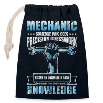 Car Tuning Mechanic - Closable cotton gift bag (14x20cm) - navy - Front