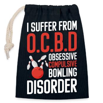 Bowling Ball Sport Split Club - Closable cotton gift bag (14x20cm) - navy - Front