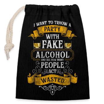 Celebration Friends Beer Drinking - Closable cotton gift bag (14x20cm) - black - Front