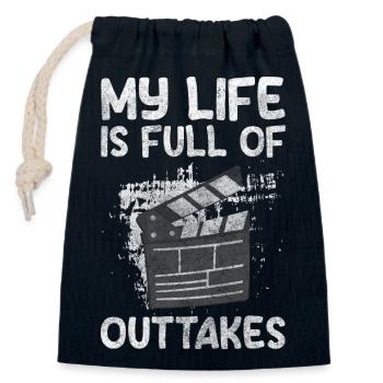 Actor, Acting, Directing - Closable cotton gift bag (14x20cm) - navy - Front