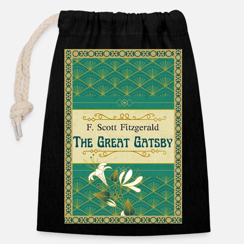 Der große Gatsby - Verschließbarer Geschenkbeutel aus Baumwolle (14x20cm) - Schwarz