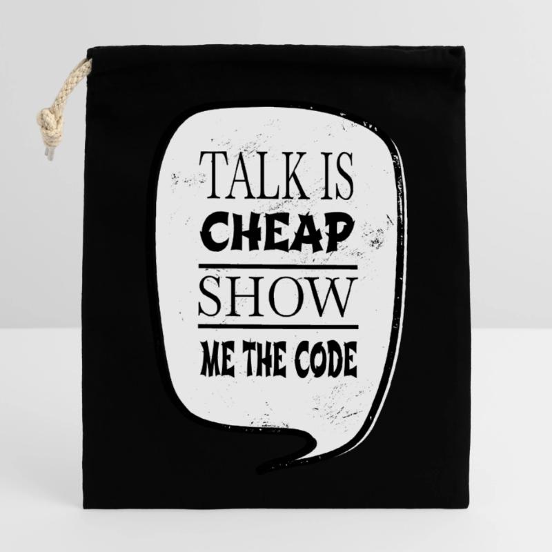 present coding software development Verschließbarer Geschenkbeutel aus Baumwolle (14x20cm)