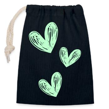 Love green - Verschließbarer Geschenkbeutel aus Baumwolle (14x20cm) - Navy - Vorne