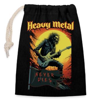 Music Lovers - Heavy Metal - Closable cotton gift bag (14x20cm) - black - Front