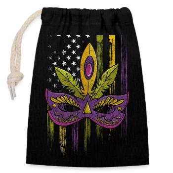 Mardi Gras Celebration Louisiana Beads - Closable cotton gift bag (14x20cm) - black - Front