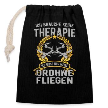 Drohnenpilot Drohne Drohnen Pilot - Verschließbarer Geschenkbeutel aus Baumwolle (14x20cm) - Schwarz - Vorne
