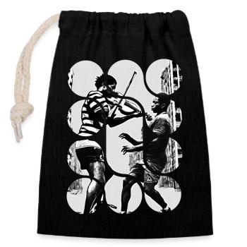 Dynamic Urban Symphony - Closable cotton gift bag (14x20cm) - black - Front