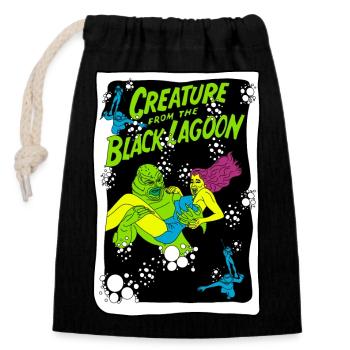 Creature from the Black Lagoon Illustration - Closable cotton gift bag (14x20cm) - black - Front