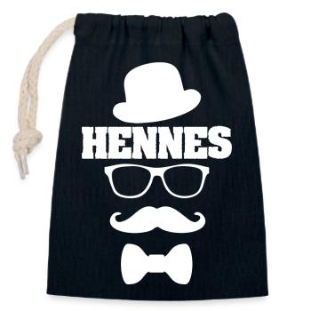 Schnauzer Hennes - Closable cotton gift bag (14x20cm) - navy - Front