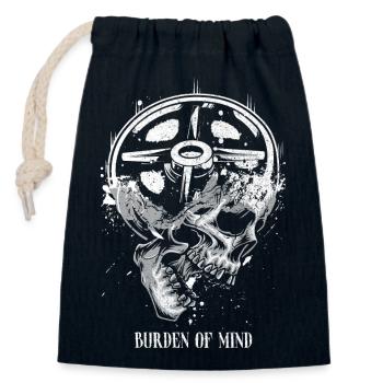 Burden of Mind Skull Wheel - Closable cotton gift bag (14x20cm) - navy - Front
