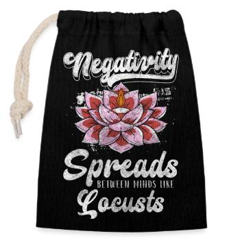 Meditation Peace Hindu - Closable cotton gift bag (14x20cm) - black - Front