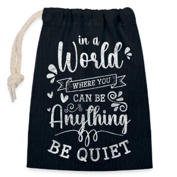 Antisocial replié sur soi - Sac cadeau en coton avec cordon (14 x 20 cm) - bleu marine - Devant