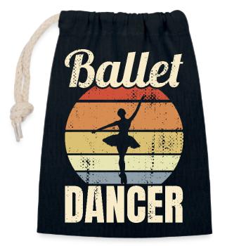 Vintage Ballet Dancer - Closable cotton gift bag (14x20cm) - navy - Front