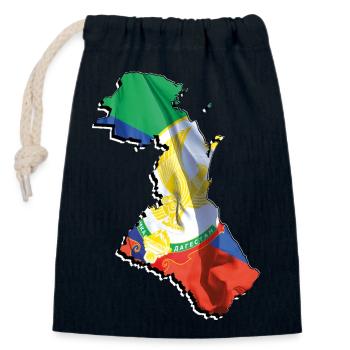 (RU) Dagestan Flag in (RU) Dagestan Map - Closable cotton gift bag (14x20cm) - navy - Front