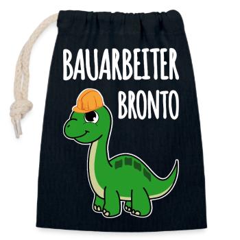 Bauarbeiter Bronto - Verschließbarer Geschenkbeutel aus Baumwolle (14x20cm) - Navy - Vorne