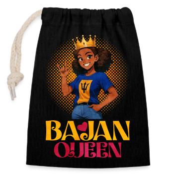 Barbados Queen Baja Queen - Verschließbarer Geschenkbeutel aus Baumwolle (14x20cm) - Schwarz - Vorne