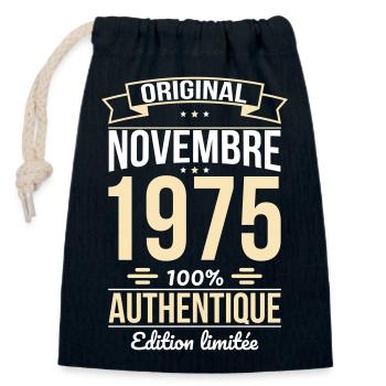 50th Anniversary - Original - November 1975 - Closable cotton gift bag (14x20cm) - navy - Front