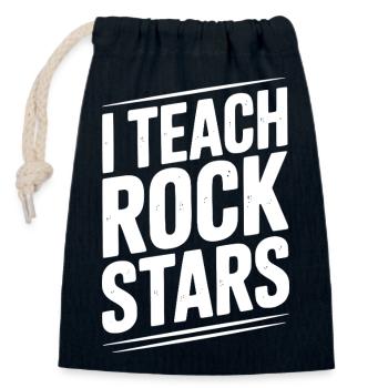 J’enseigne aux rock stars - Sac cadeau en coton avec cordon (14 x 20 cm) - bleu marine - Devant