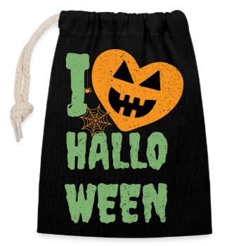 Joyeux Halloween Citrouille Zombie Sorcière Vampire Costume - Sac cadeau en coton avec cordon (14 x 20 cm) - noir - Devant