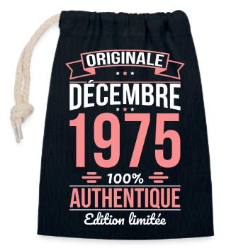 50th Anniversary - Original - December 1975 - Closable cotton gift bag (14x20cm) - navy - Front