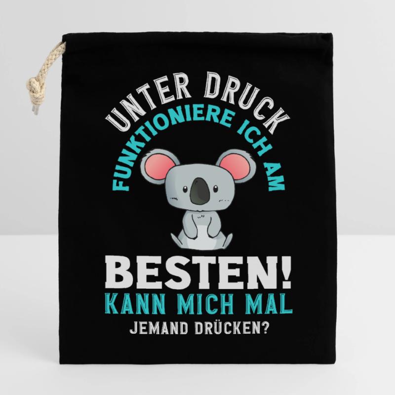 I function best under pressure Closable cotton gift bag (14x20cm)