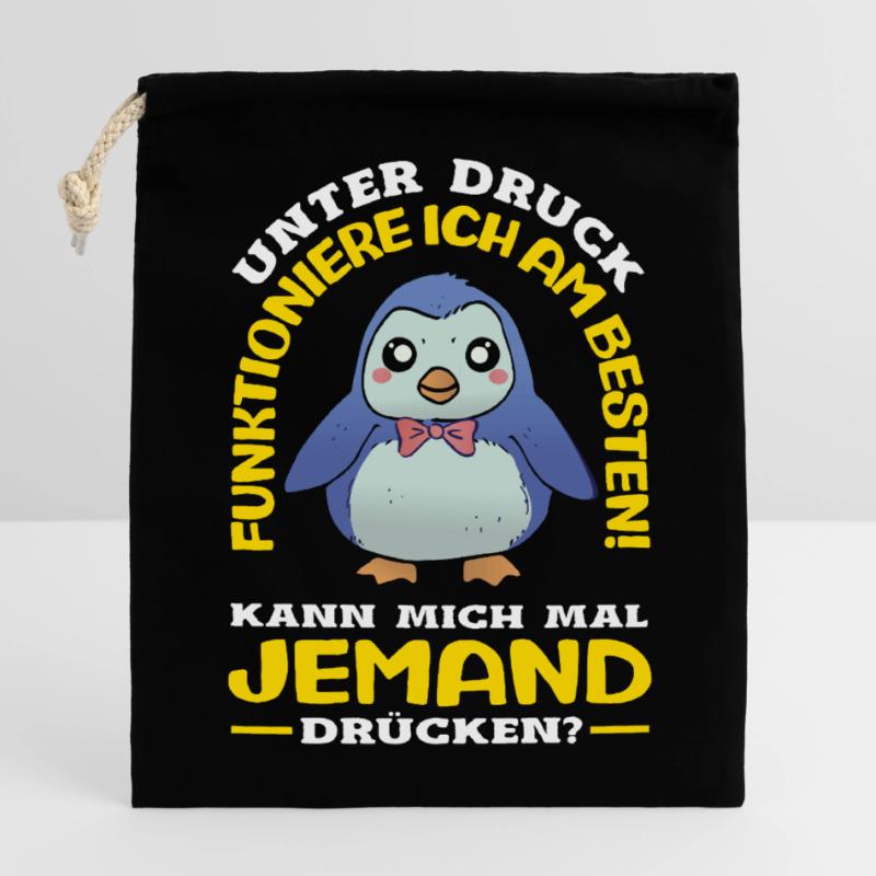 I function best under pressure Closable cotton gift bag (14x20cm)