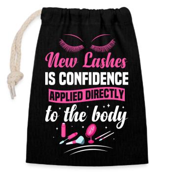  Eyelash Tech Cosmetologist Eyelash Technician - Closable cotton gift bag (14x20cm) - black - Front
