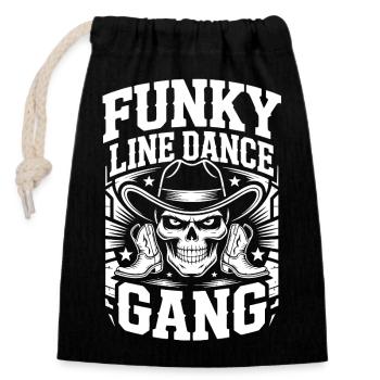 Bande de danse funky en ligne - Sac cadeau en coton avec cordon (14 x 20 cm) - noir - Devant