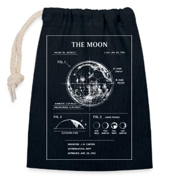 Carte Lunaire Modèle Lunaire - Sac cadeau en coton avec cordon (14 x 20 cm) - bleu marine - Devant