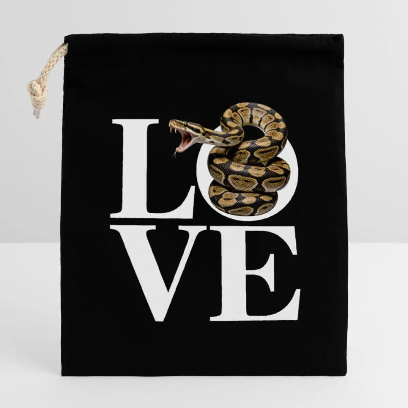 Les serpents rois Python ADORENT les pythons de terrarium Sac cadeau en coton avec cordon (14 x 20 cm)