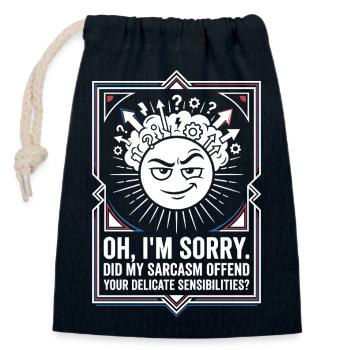 Sun sarcasm: Sorry, not apologized - Closable cotton gift bag (14x20cm) - navy - Front