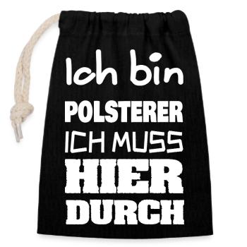 Job Polsterer - Verschließbarer Geschenkbeutel aus Baumwolle (14x20cm) - Schwarz - Vorne