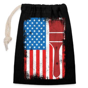 US Patriotischer Maler - Verschließbarer Geschenkbeutel aus Baumwolle (14x20cm) - Schwarz - Vorne