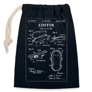 Brevet du plan de cercueil - Sac cadeau en coton avec cordon (14 x 20 cm) - bleu marine - Devant