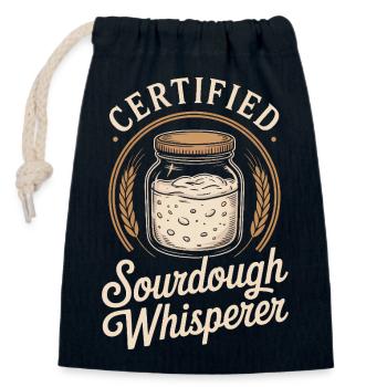 Sauerteig-Flüsterer-Krug-Abzeichen - Verschließbarer Geschenkbeutel aus Baumwolle (14x20cm) - Navy - Vorne