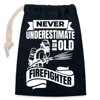 Fire Brigade Grandpa - Closable cotton gift bag (14x20cm) - navy - Front