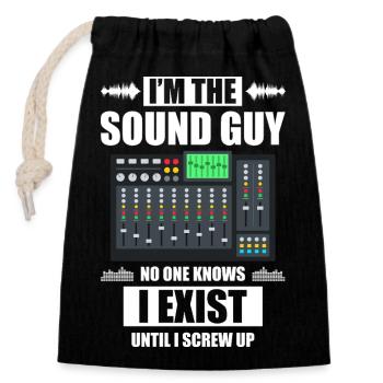 I'm the sound guy Sound Engineer - Closable cotton gift bag (14x20cm) - black - Front