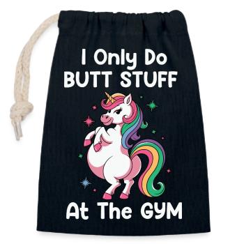 Pastell-Unicorn Gym Humor Butt stuff sexy - Verschließbarer Geschenkbeutel aus Baumwolle (14x20cm) - Navy - Vorne