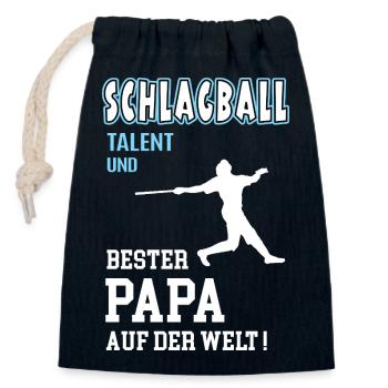 Schlagball Bester Papa Vater Vatertag Geburtstag - Verschließbarer Geschenkbeutel aus Baumwolle (14x20cm) - Navy - Vorne