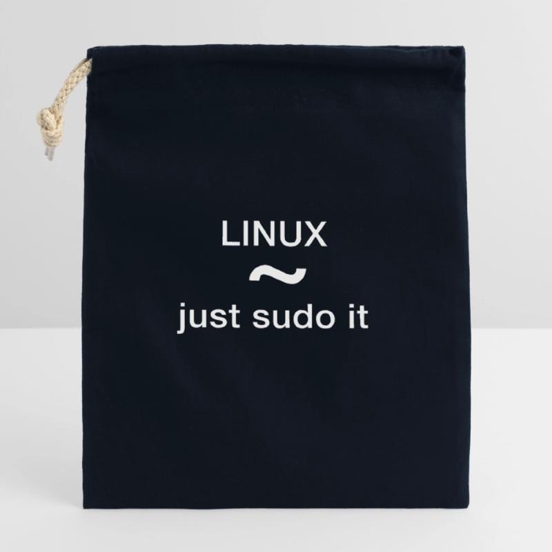 linux just sudo it Admin Programmeur pc Nerd lol Sac cadeau en coton avec cordon (14 x 20 cm)
