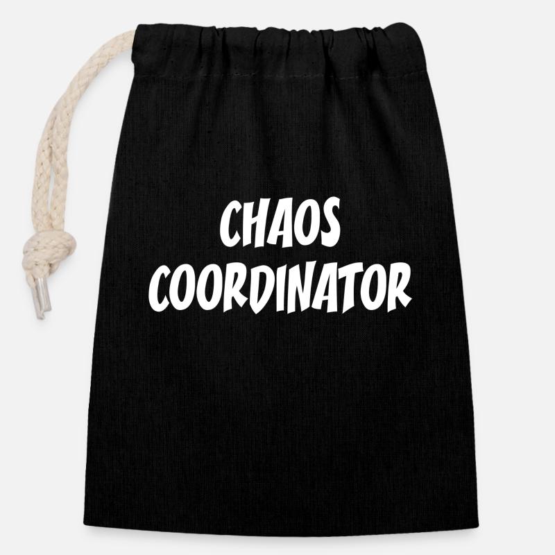 Chaos Coordinator - Closable cotton gift bag (14x20cm) - black