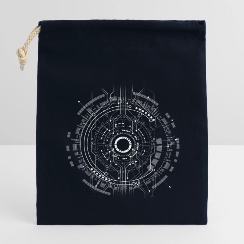 carte d’ordinateur core cpu pc code programme nerd lo Sac cadeau en coton avec cordon (14 x 20 cm)